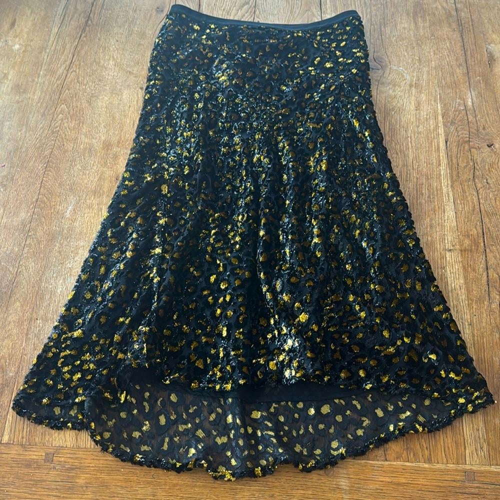 Barneys New York New Skirt Black and gold