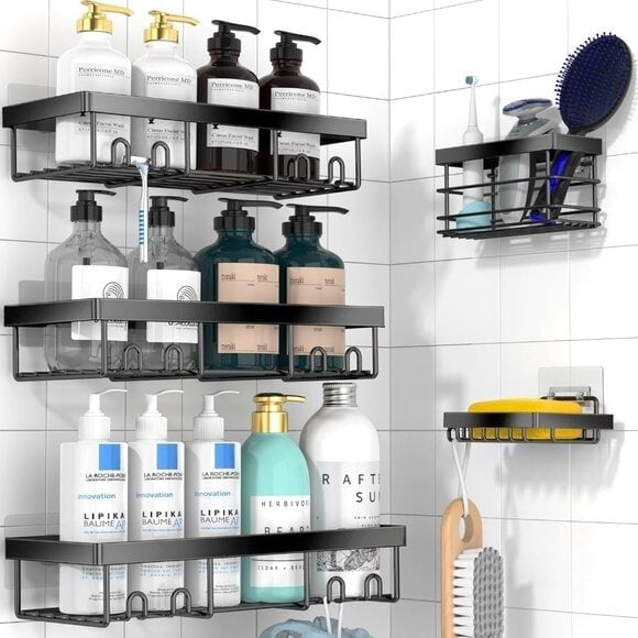 New Adhesive Shower Caddy Organizer 5-Pack, Corner Bathroom Storage for Home