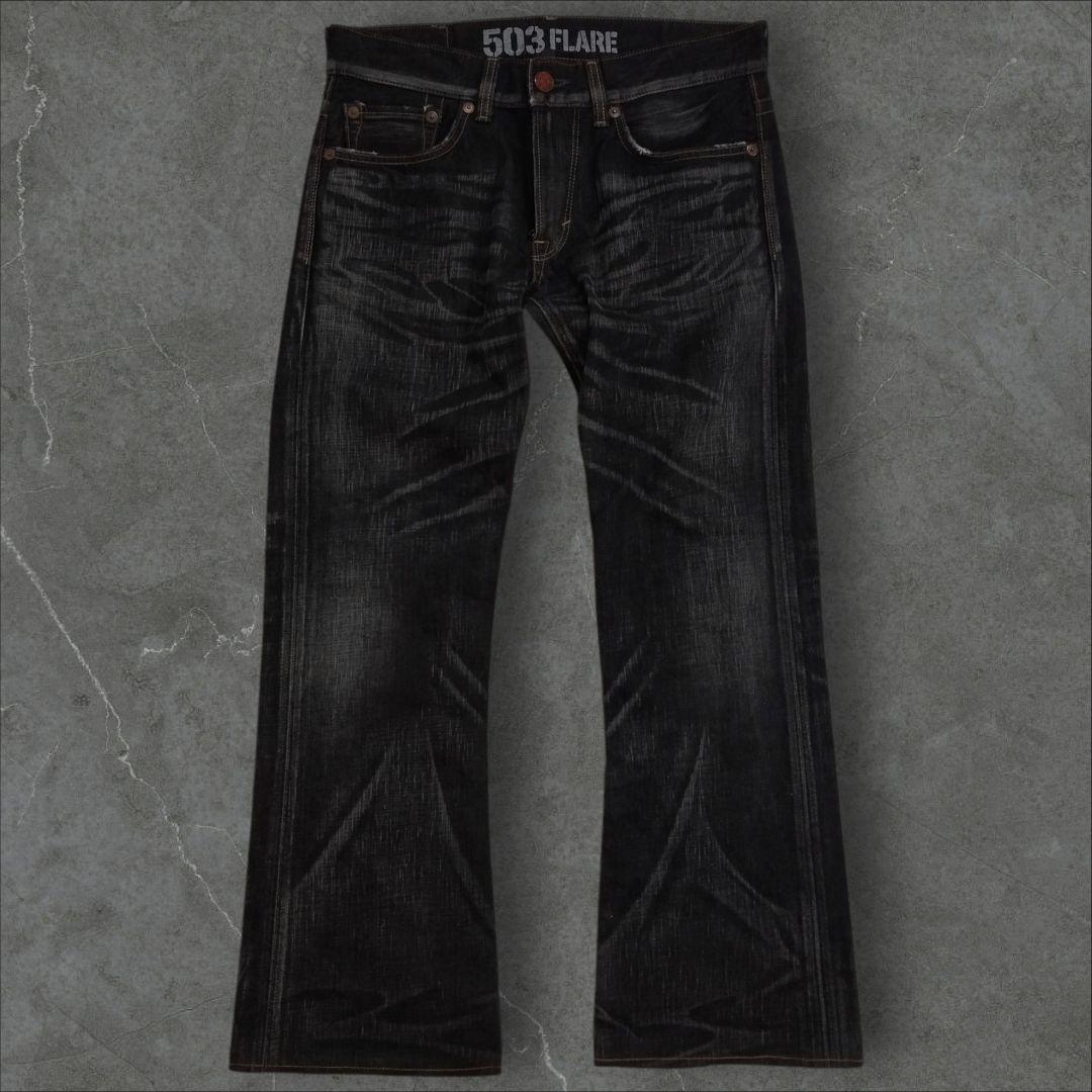 男女兼用 Y2K archive EDWIN flare denim black flare jeans パンツ