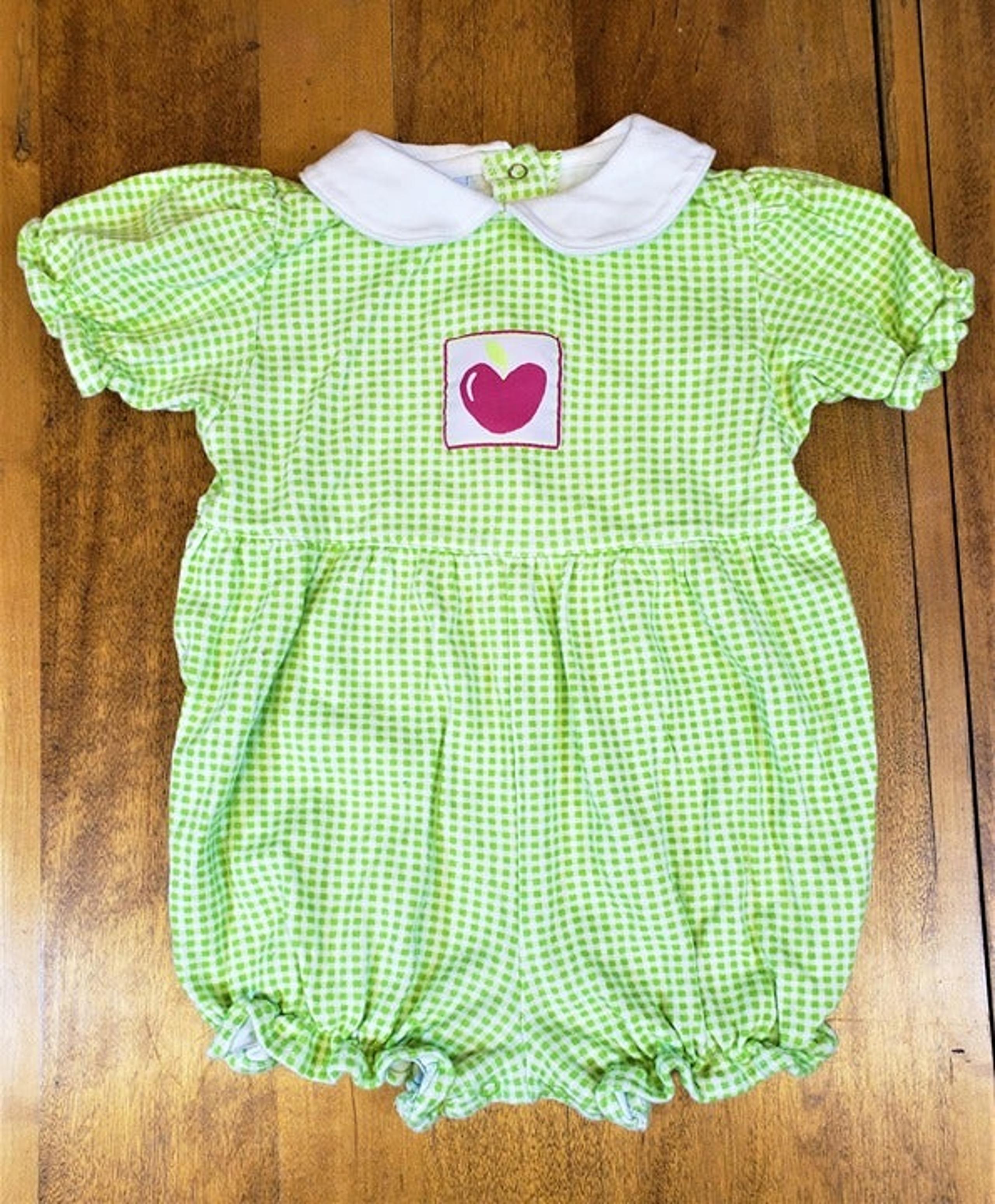 Okie Dokie One-Piece 24 Months Baby Girls Green Jumper Romper with Apple Design