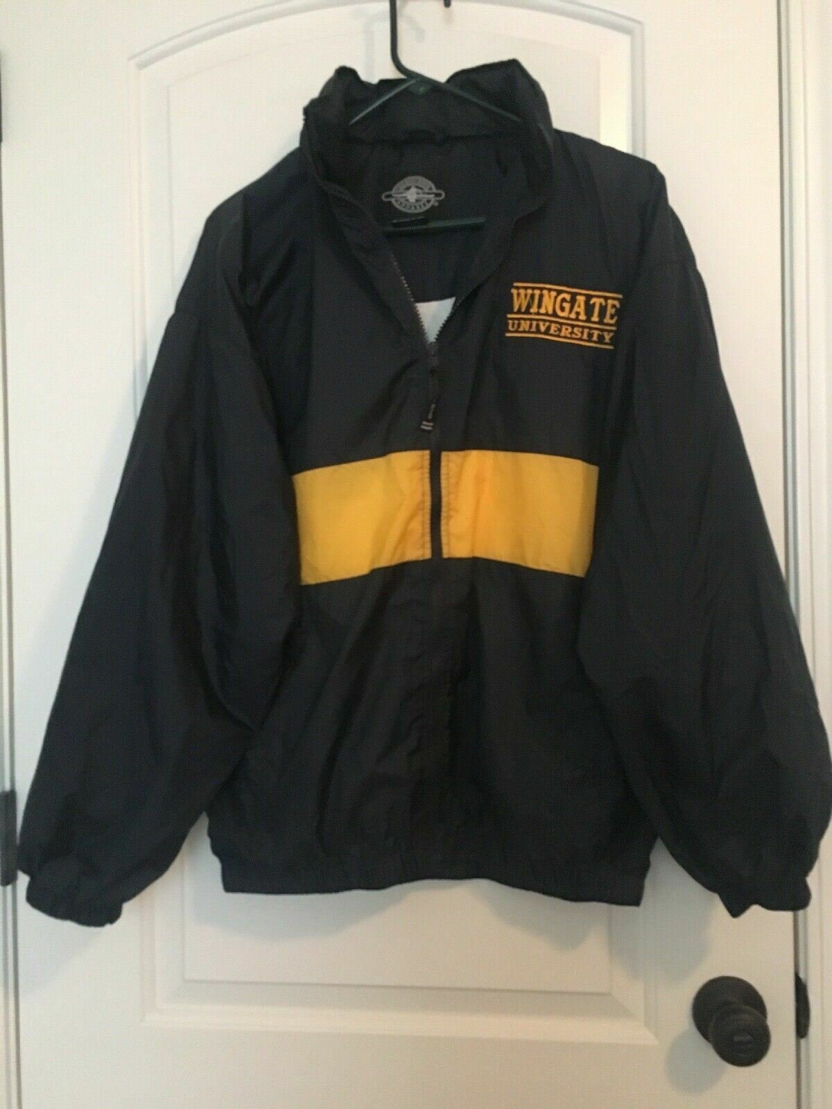 Wingate University Bulldogs Men's Blue & Gold Full Zip Windbreaker Jacket Size S