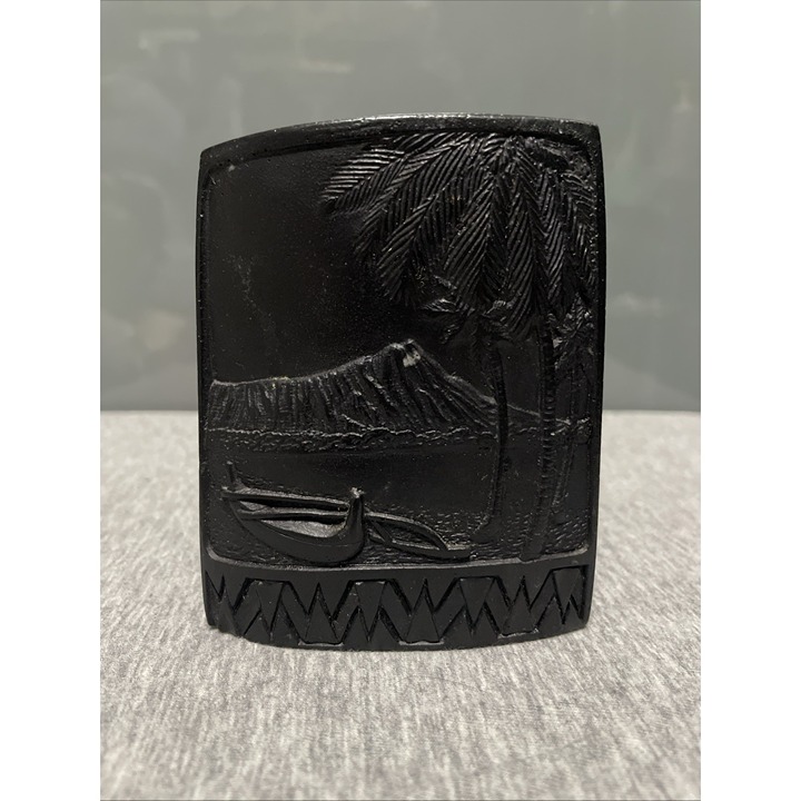 Coco Joes Vintage 1968 Tiki Black Lava Hawaii Napkin Holder Hawaiian Surf Beach