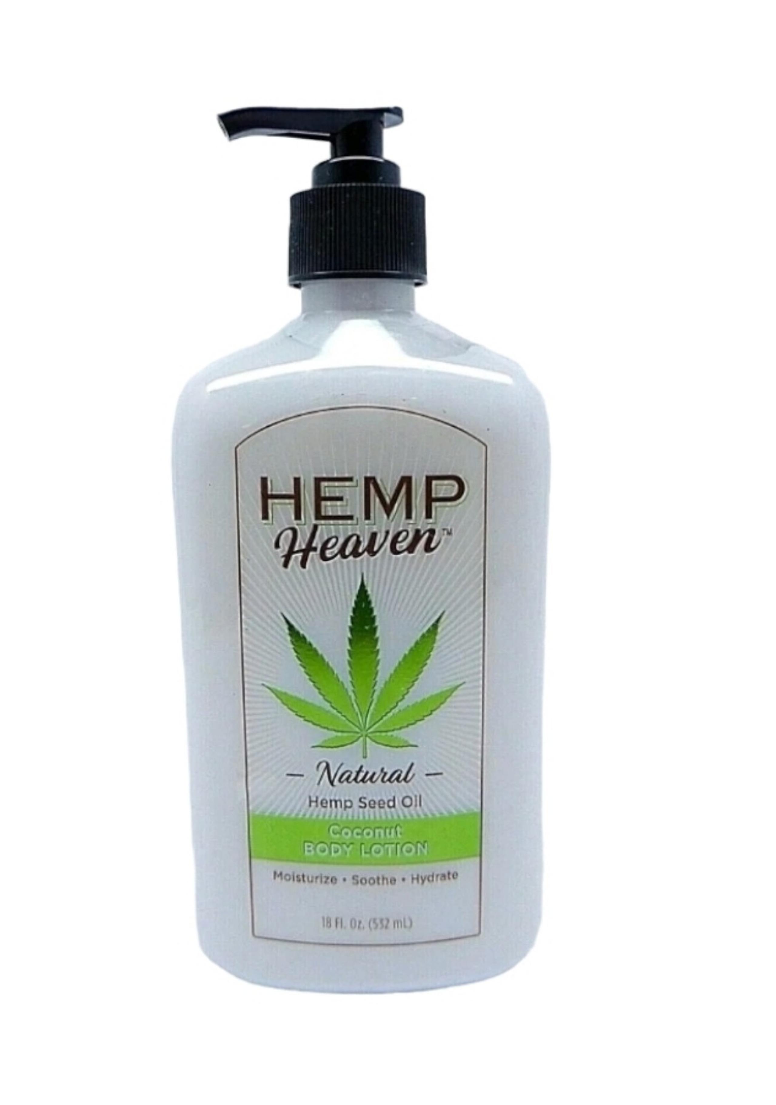 MOISTURIZE BODY LOTION 18oz HEMPZ HEAVEN COCONUT NATURAL HEMP SEED OIL