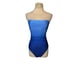 Roidal Brasil Blue Ombre Ruched Bandeau One Piece Swimsuit size 8
