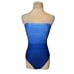 Roidal Brasil Blue Ombre Ruched Bandeau One Piece Swimsuit size 8