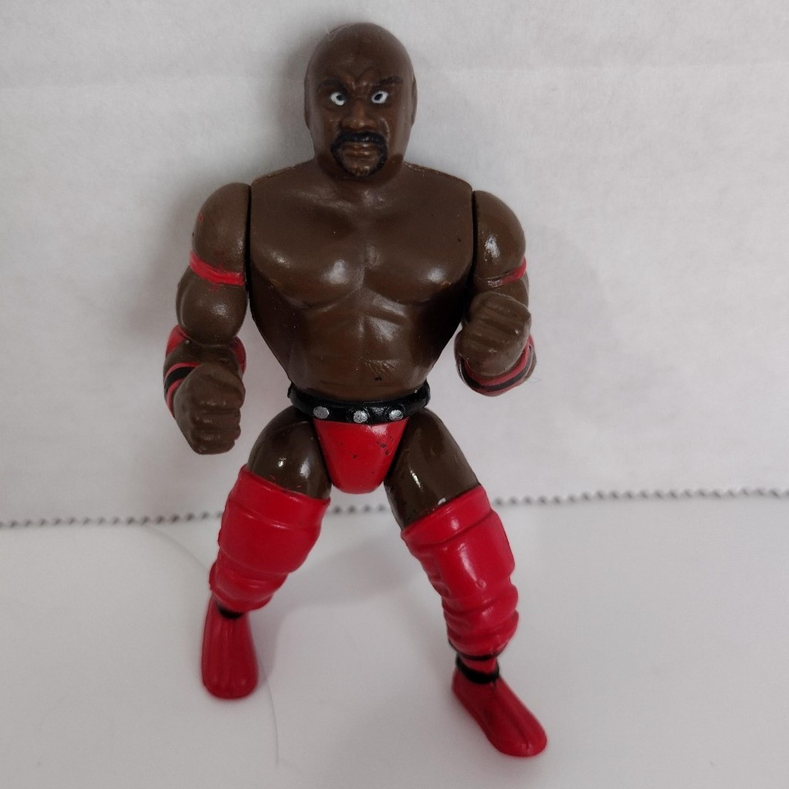 Vintage 1996 Ahmed Johnson Jakks Pacific WWF Toy Wrestling Action Figure red