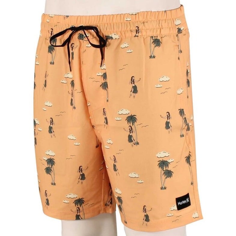 Hurley Hybrid Swim Trunks Hula Palm Tree Quick Dry 4-Way Stretch XXL, NWT