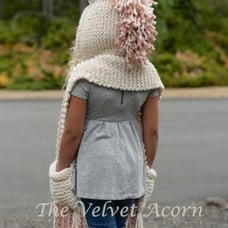 Knitting PATTERN-The Unice Unicorn Hooded Scarf (12/18 months, Toddler, Child, T