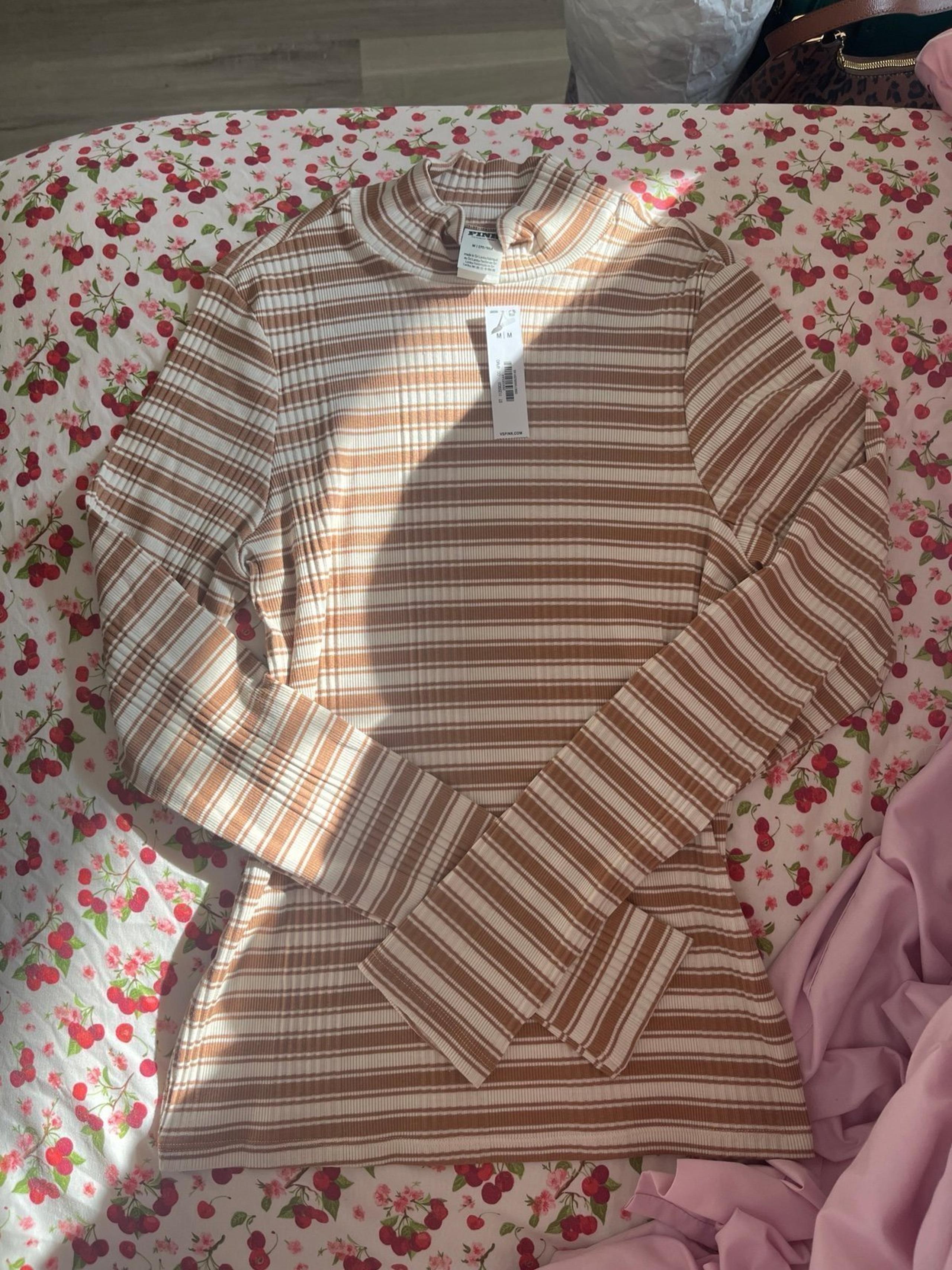Victoria’s Secret Pink Multi Rib Mock Neck Long-Sleeve Tee NWT