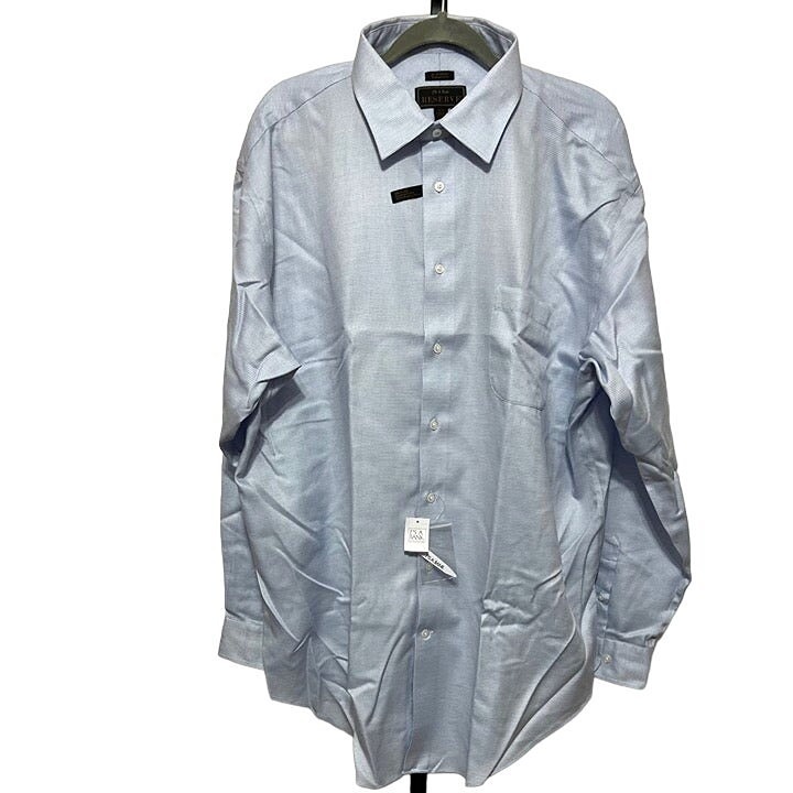 Jos A Banks NWT Sz 19/37 Reserve No Wrinkles Tailored Fit Dress Shirt