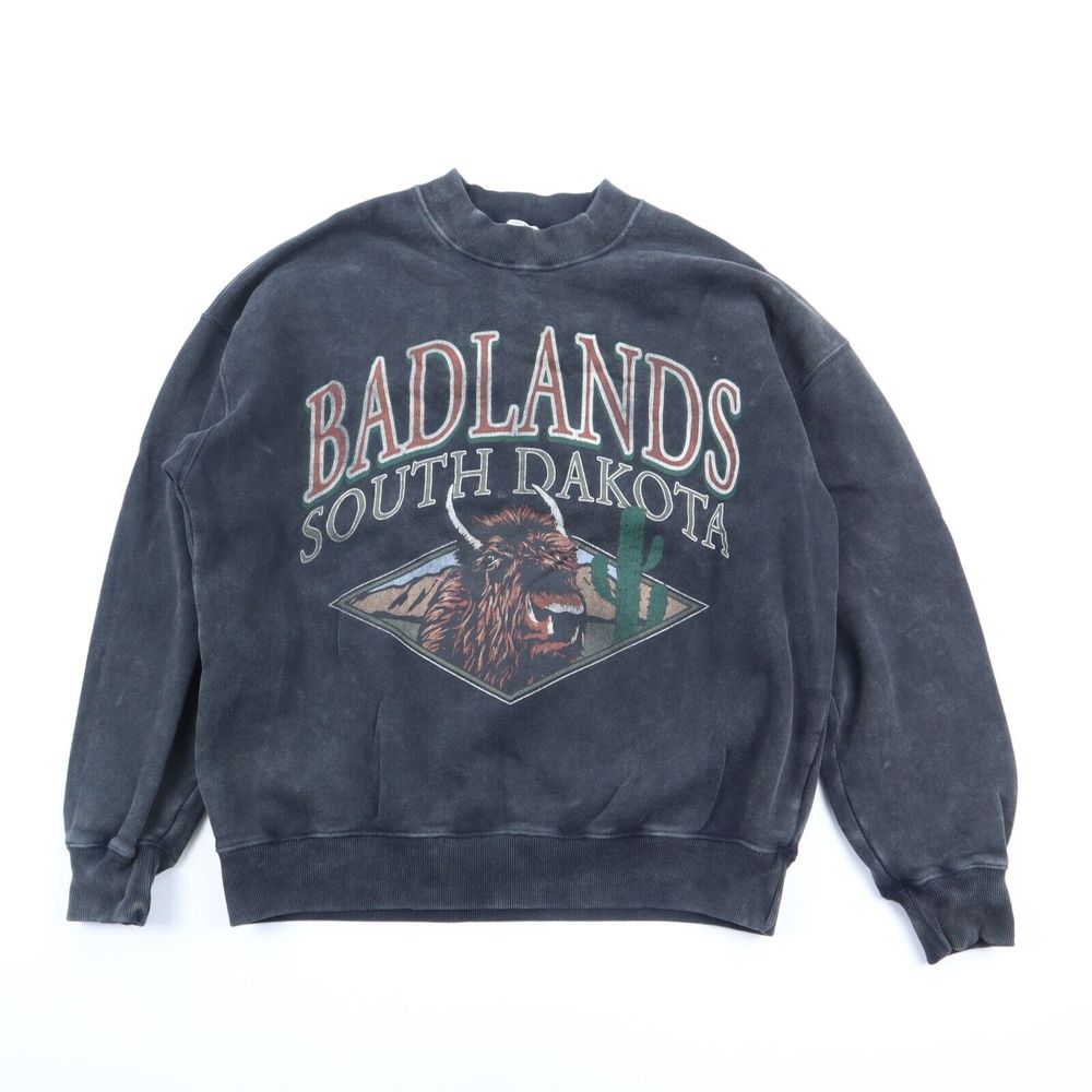 Abercrombie & Fitch Badlands South Dakota Sweatshirt Oversized XS Buffalo RARE