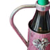 Wine Bottle Holder with handle and glass and metal Stopper Grape Motif