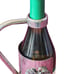 Wine Bottle Holder with handle and glass and metal Stopper Grape Motif