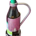 Wine Bottle Holder with handle and glass and metal Stopper Grape Motif
