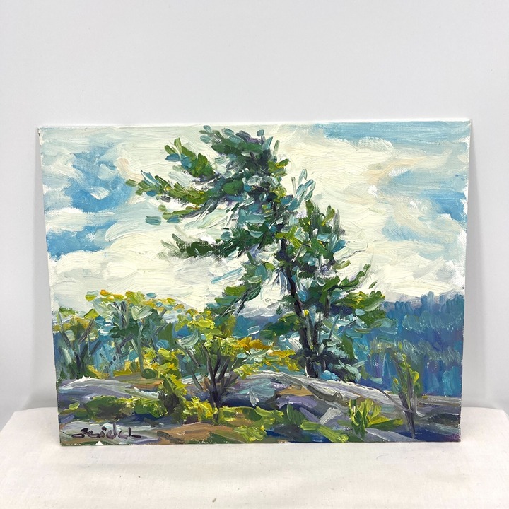 Original Artwork Study 11”x14” Oil Canvas Panel Crooked Tree Tadeusz Seidel