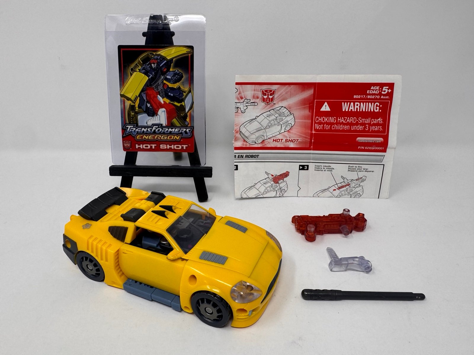2003 Transformers Energon Hot Shot Combat Class Complete with Card & Manual