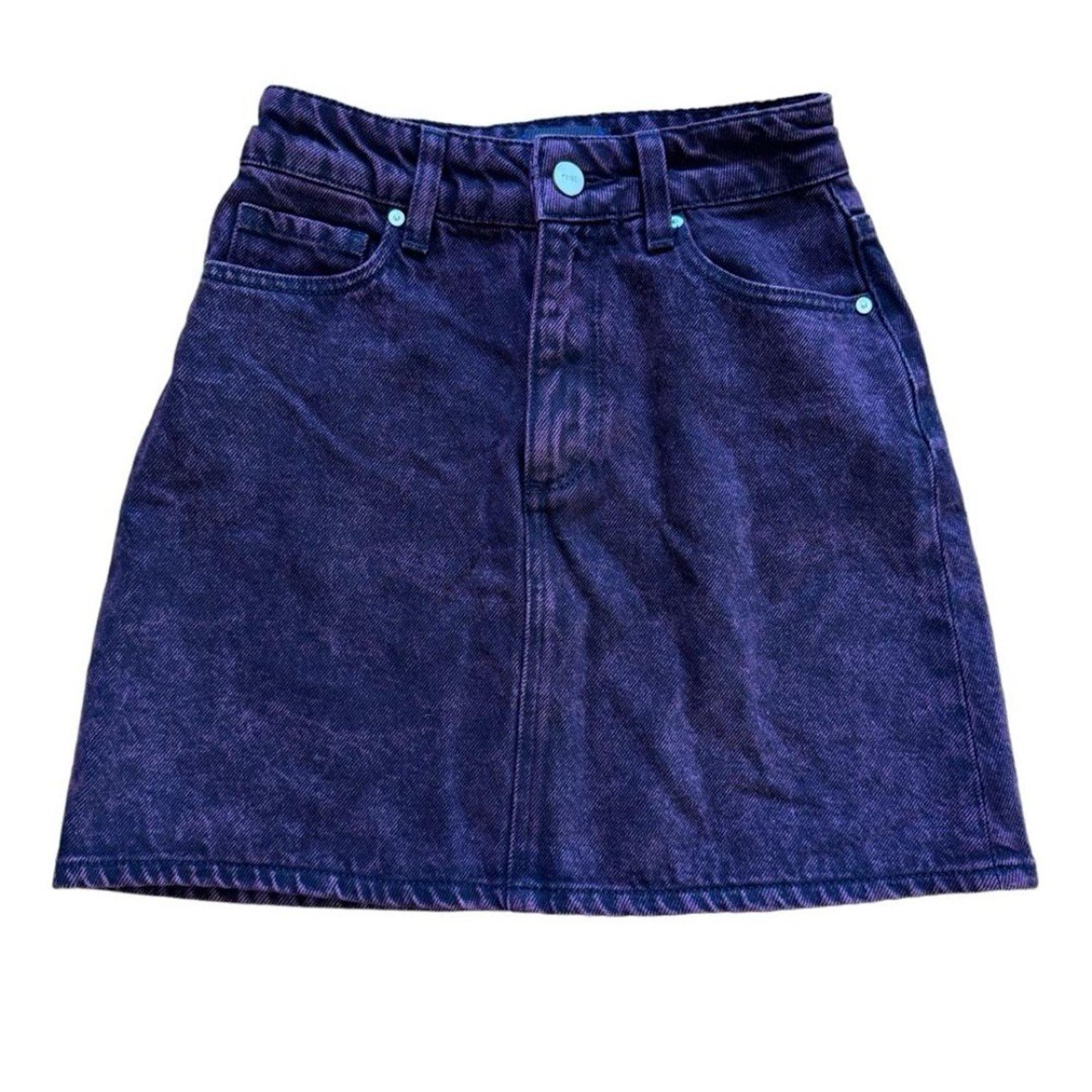 Paige Womens Ruby Acid Aideen Skirt Mini Short Denim Jean Size 23