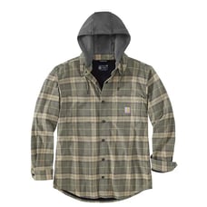 Carhartt Rugged Flex Relaxed Fit Flannel Hoodie Shirt Jac