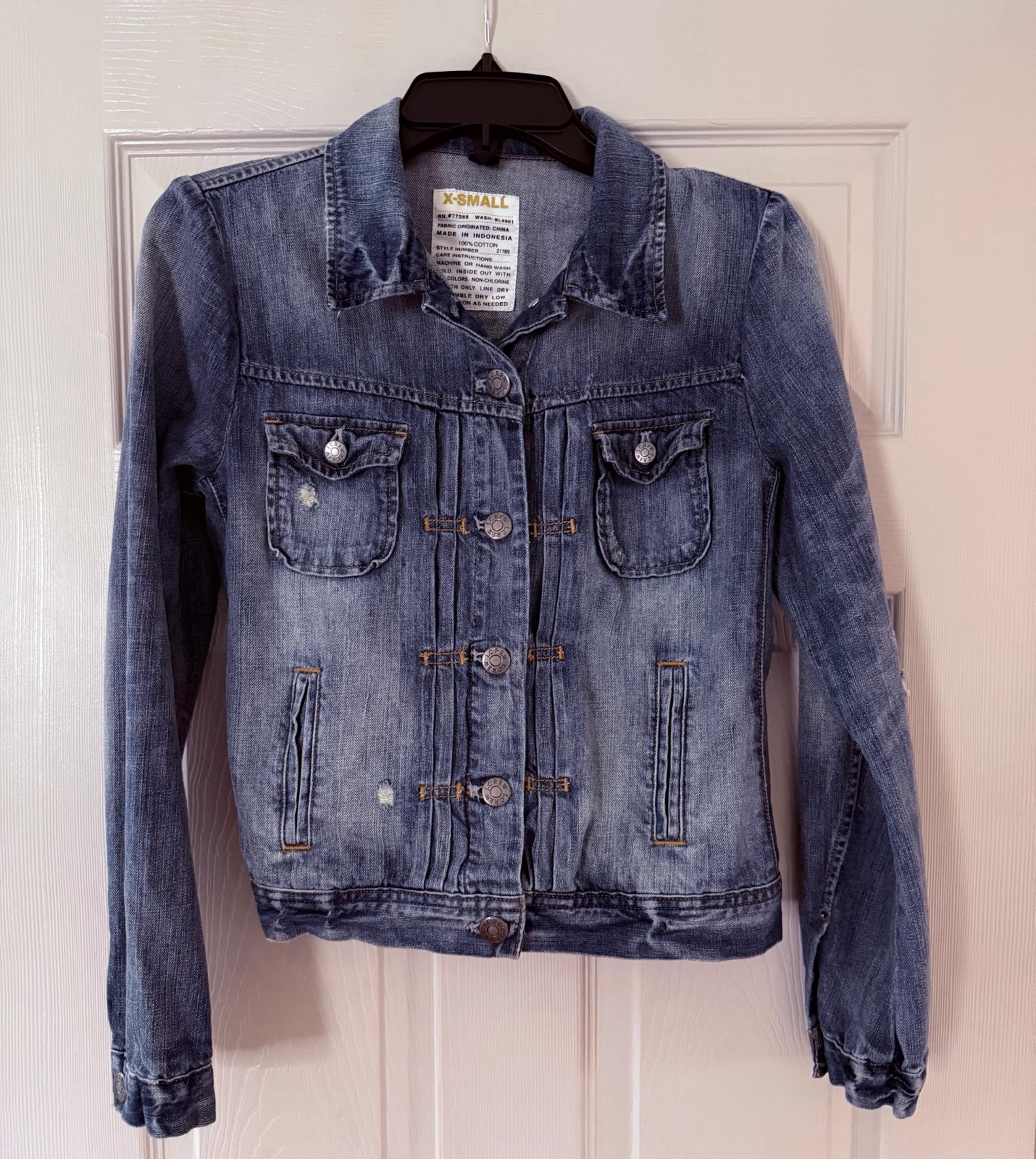EUC J. Crew Women’s Denim Jacket, size extra small.