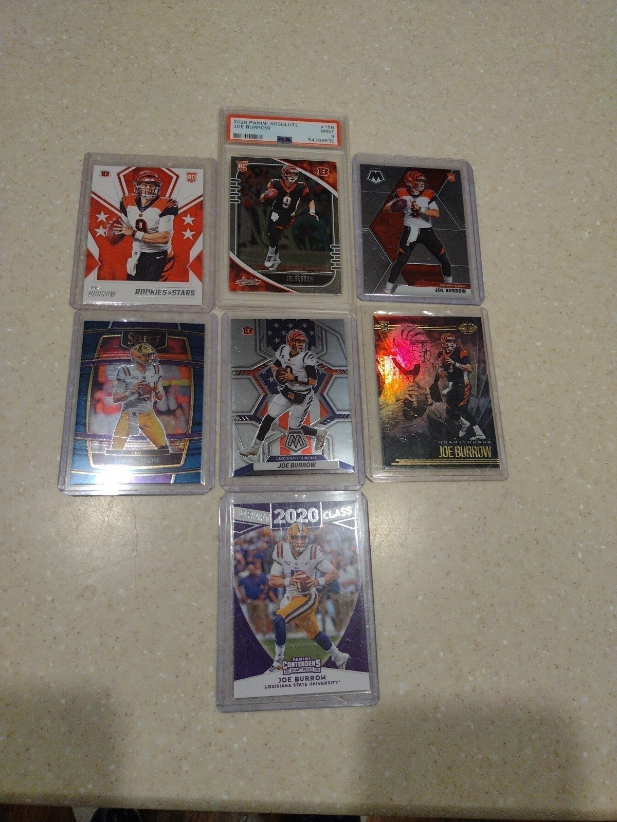 7 Card Joe Burrow Lot .