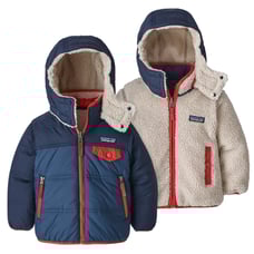 Patagonia Reversible Tribbles Hooded Jacket Infants Sz 2T In Stone Blue