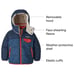 Patagonia Reversible Tribbles Hooded Jacket Infants Sz 2T In Stone Blue