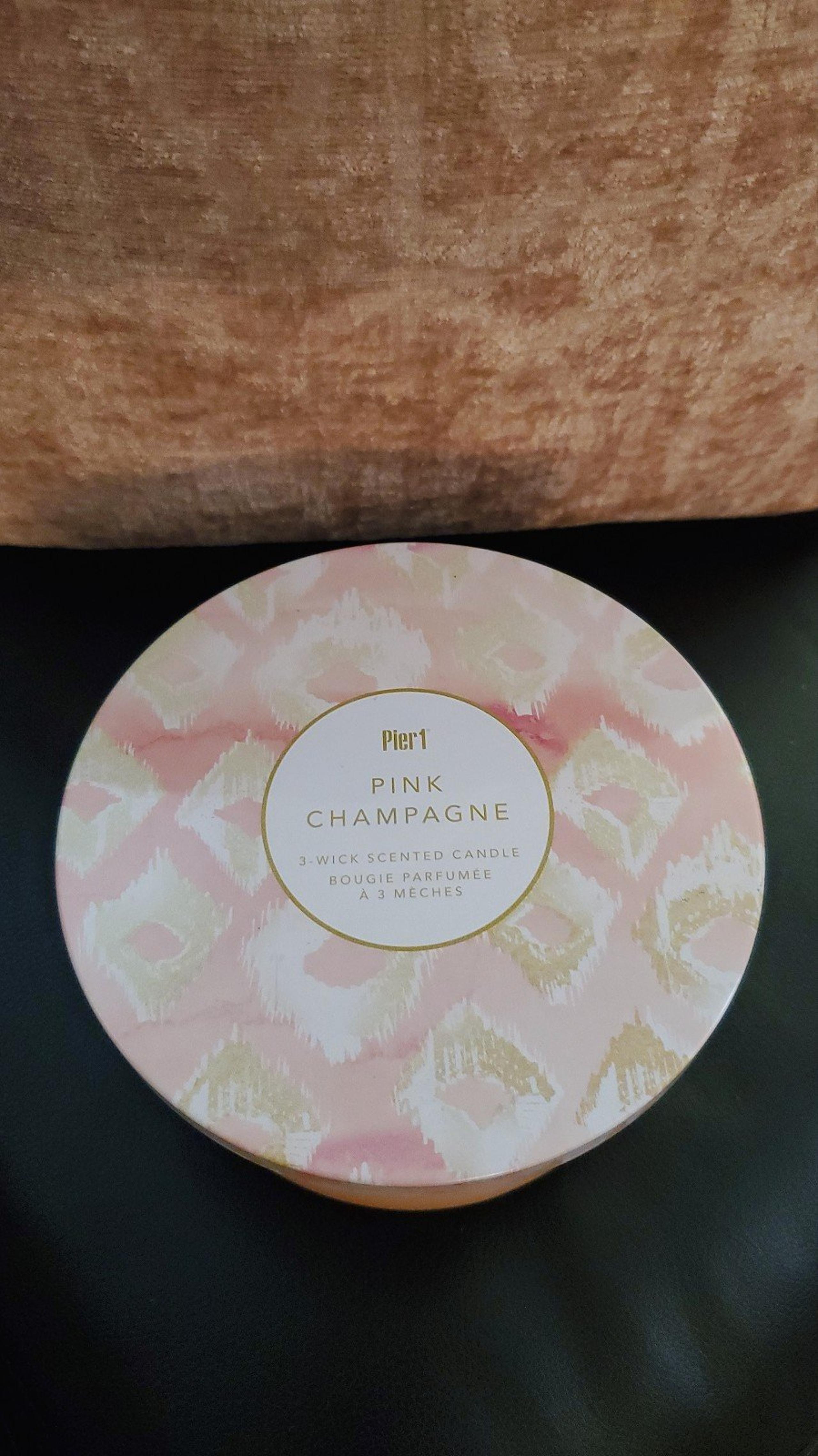 Pier 1 Imports pink champagne 3 wick candle