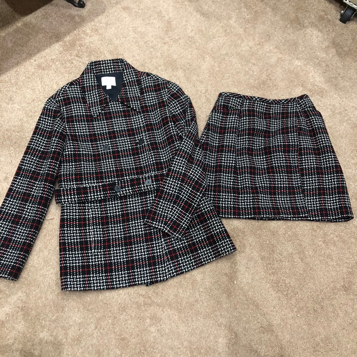 Plaid Preppy Vintage Skirt Set