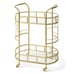 Fitzgerald Bar Cart with Matte Gold Metal Finish, 2-Tier