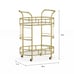 Fitzgerald Bar Cart with Matte Gold Metal Finish, 2-Tier