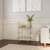 Fitzgerald Bar Cart with Matte Gold Metal Finish, 2-Tier