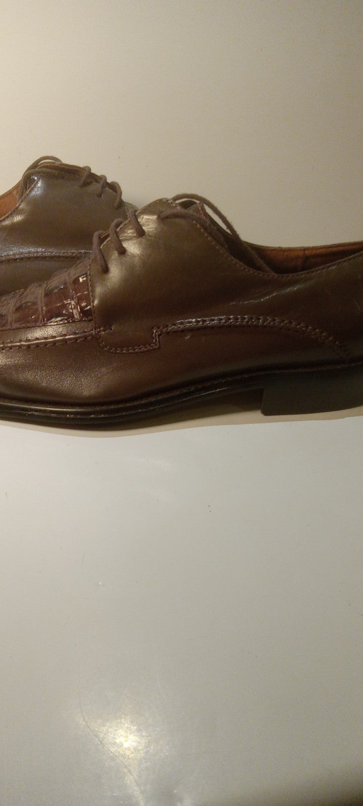Georgio S Brutini brown reptile textile lace loafers size 8 1/2