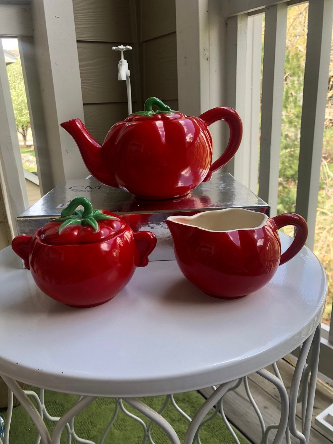 Vintage tomato tea set