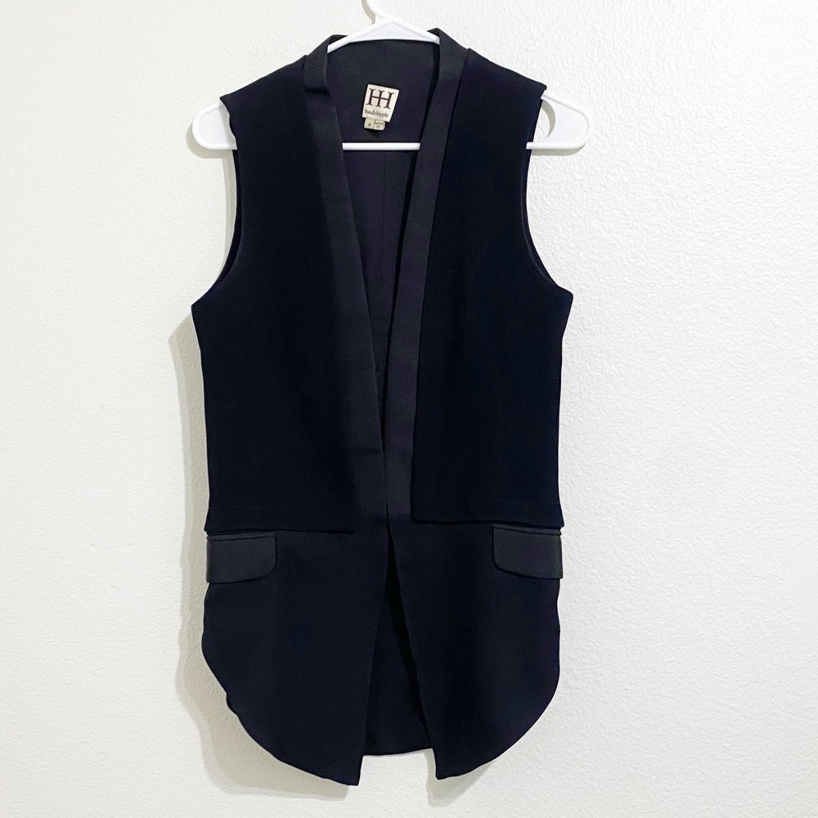 Haute Hippie blazer vest black tuxedo style size 4