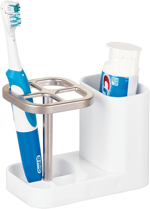 Plastic Toothbrush Holder with Cup for Bathroom Countertop