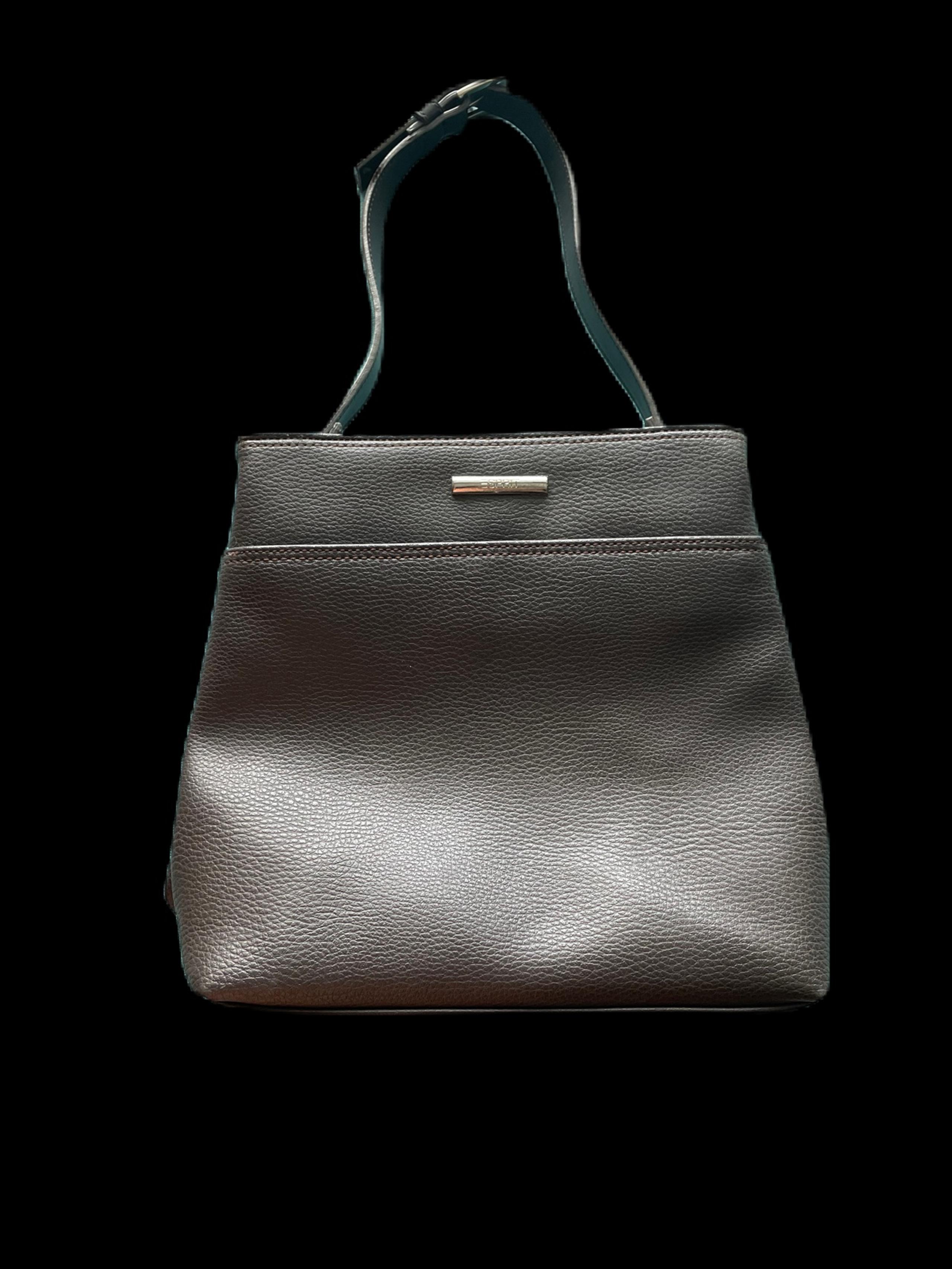 Vintage Esprit Brown Faux Leather Bag Purse Shoulder 90s