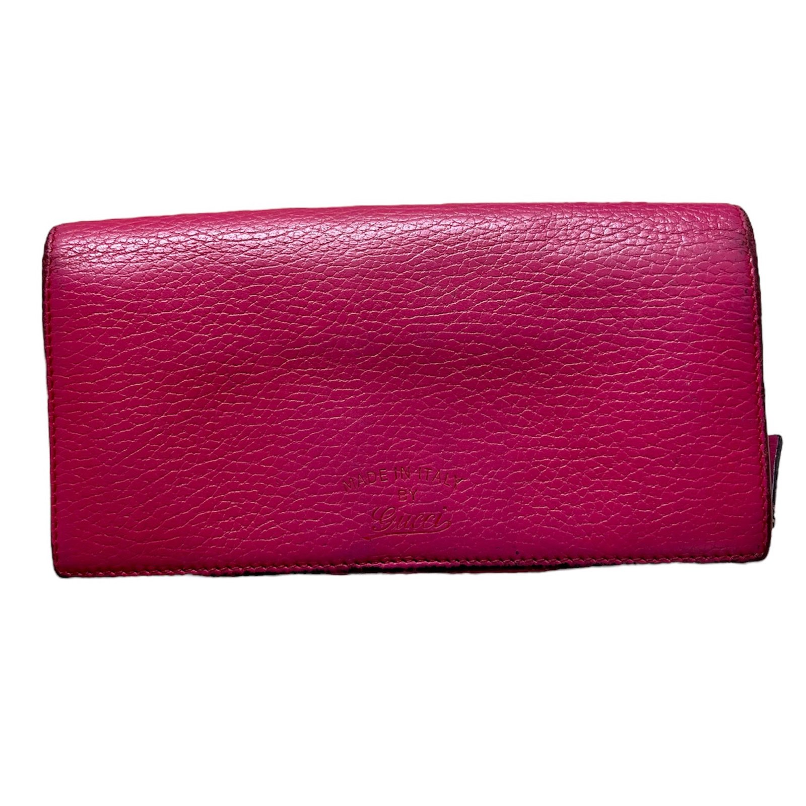 Gucci pink women’s long leather wallet with COA