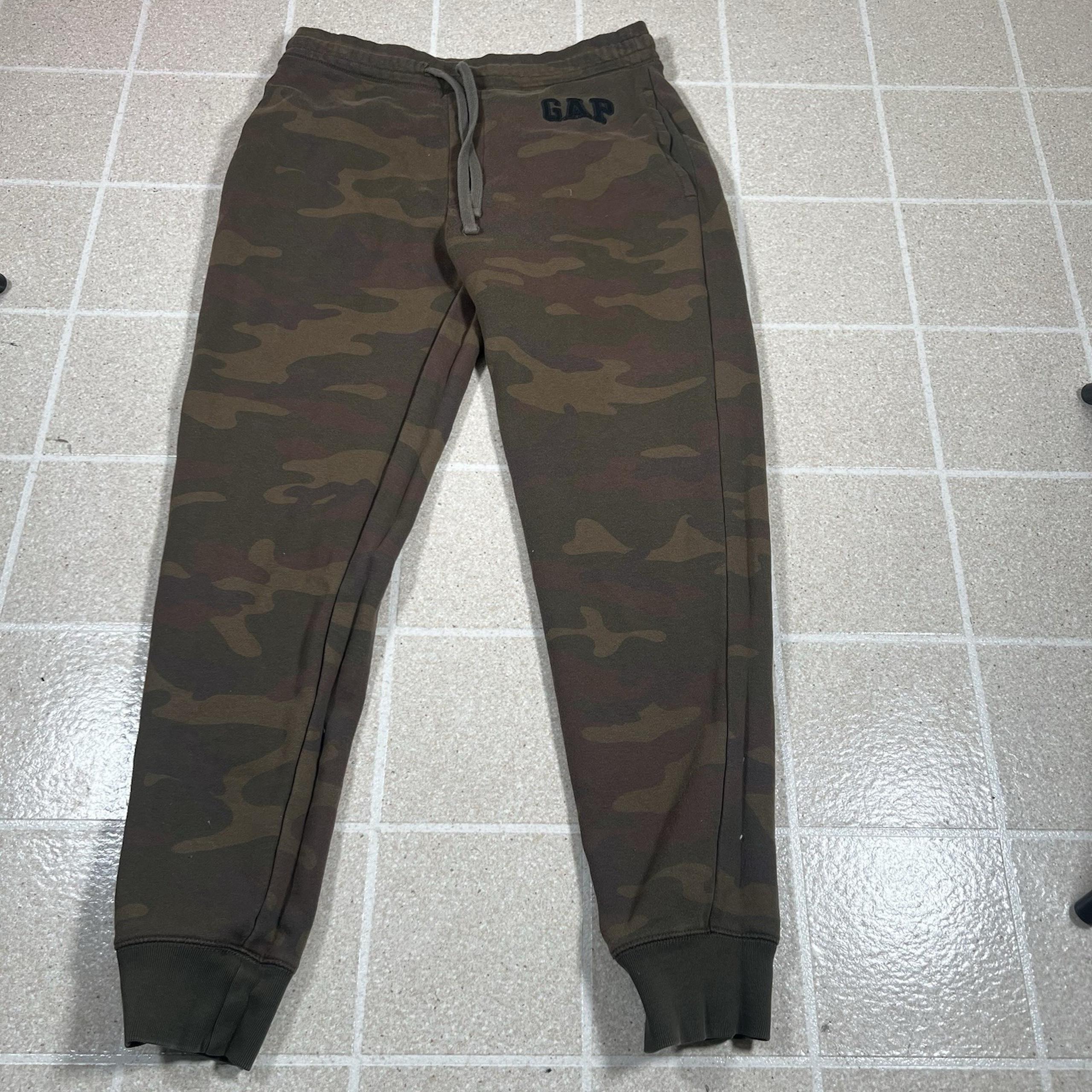 GAP Camo Sweatpants Joggers Size Small Tapered Drawstring Athletic Bottoms