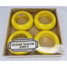 FItz & Floyd Round Napkin Rings Set of 4 Polished Wood Yellow Vintage Japan MCM