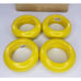 FItz & Floyd Round Napkin Rings Set of 4 Polished Wood Yellow Vintage Japan MCM