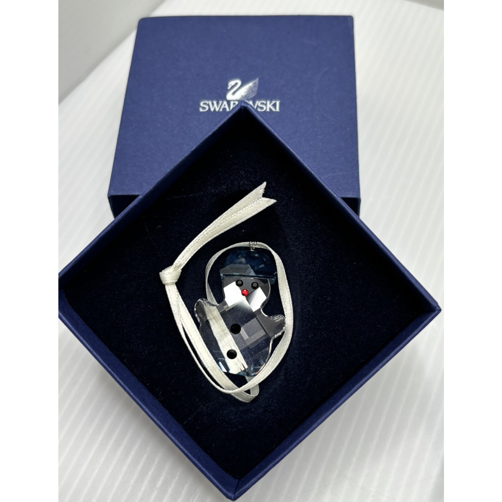 Swarovski Crystal Ornament Simon the Snowman 665030 Mint In Box (Retired, Rare)