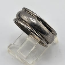 Vintage Sterling Silver Wide Band Ring Size 9 Classic Band Ring 3/8 Wide