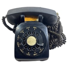 vintage black Western Electric rotary telephone
