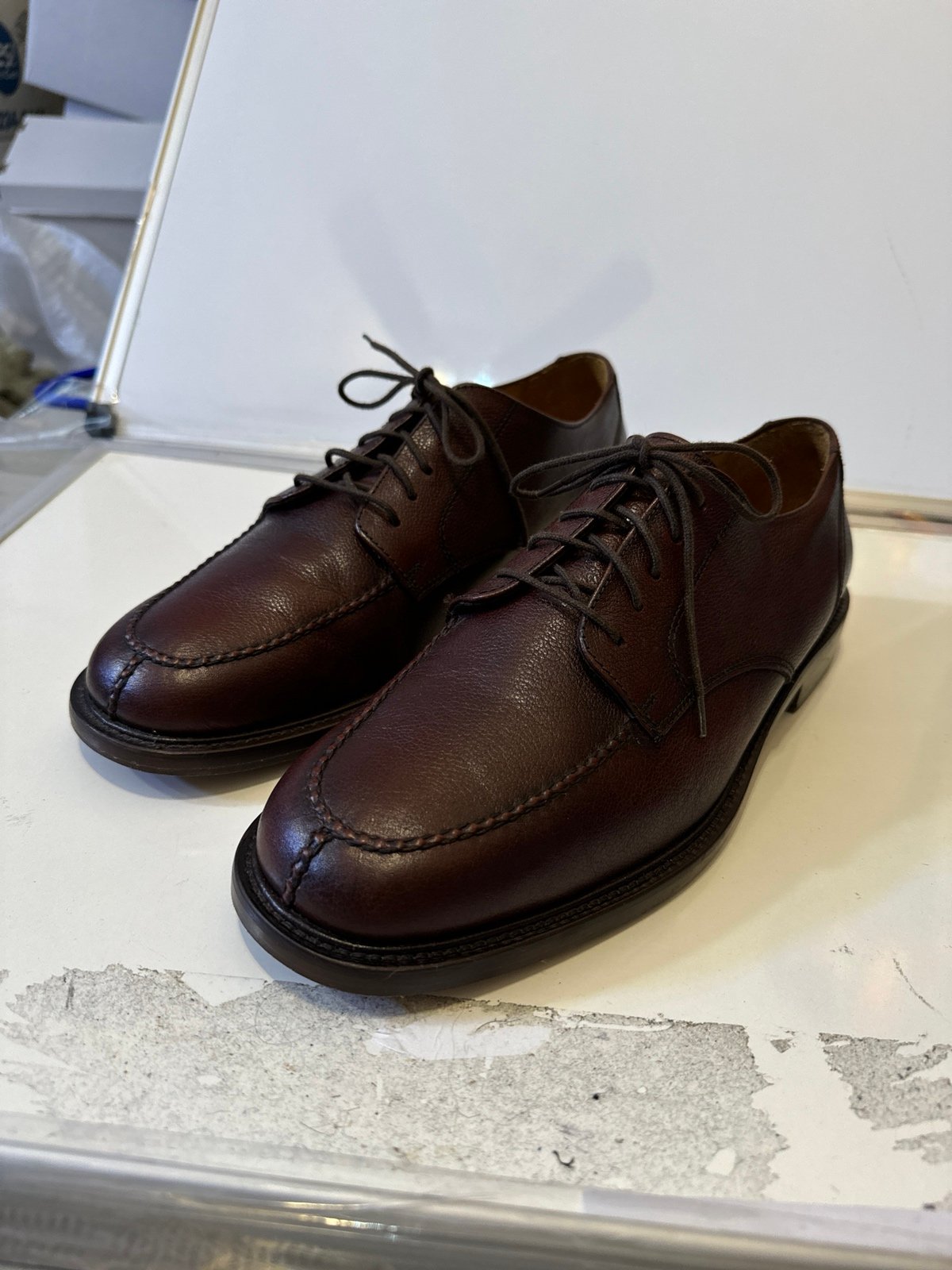 Lands End pebbled leather laceup oxfords 11.5 men’s cherry brown