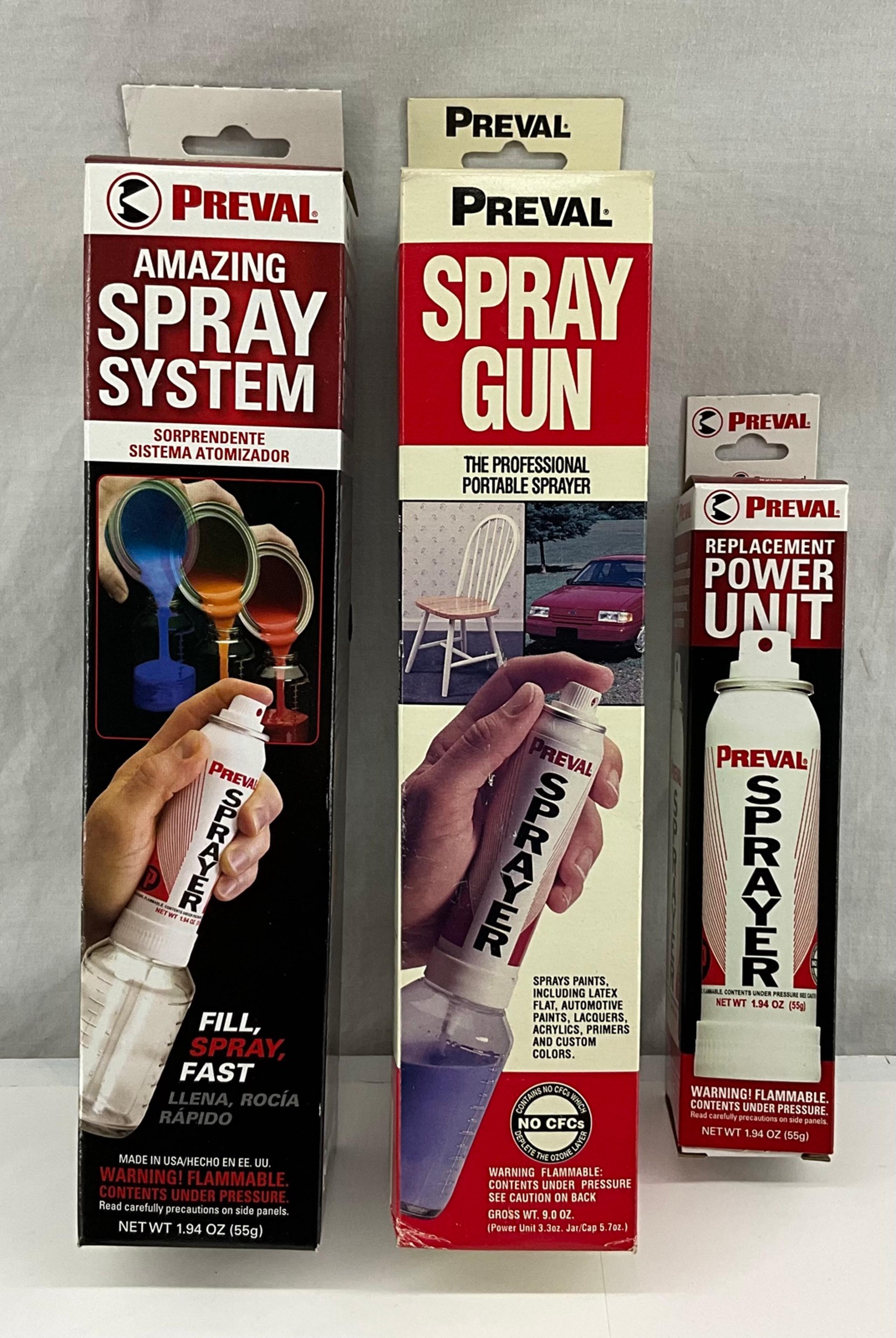 2) Preval Portable Paint Spray Gun System With Add’l Replacement Power Unit