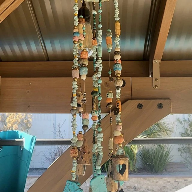 5 Various Shapes in Gold-Recycled Iron Sheet Metal Bells