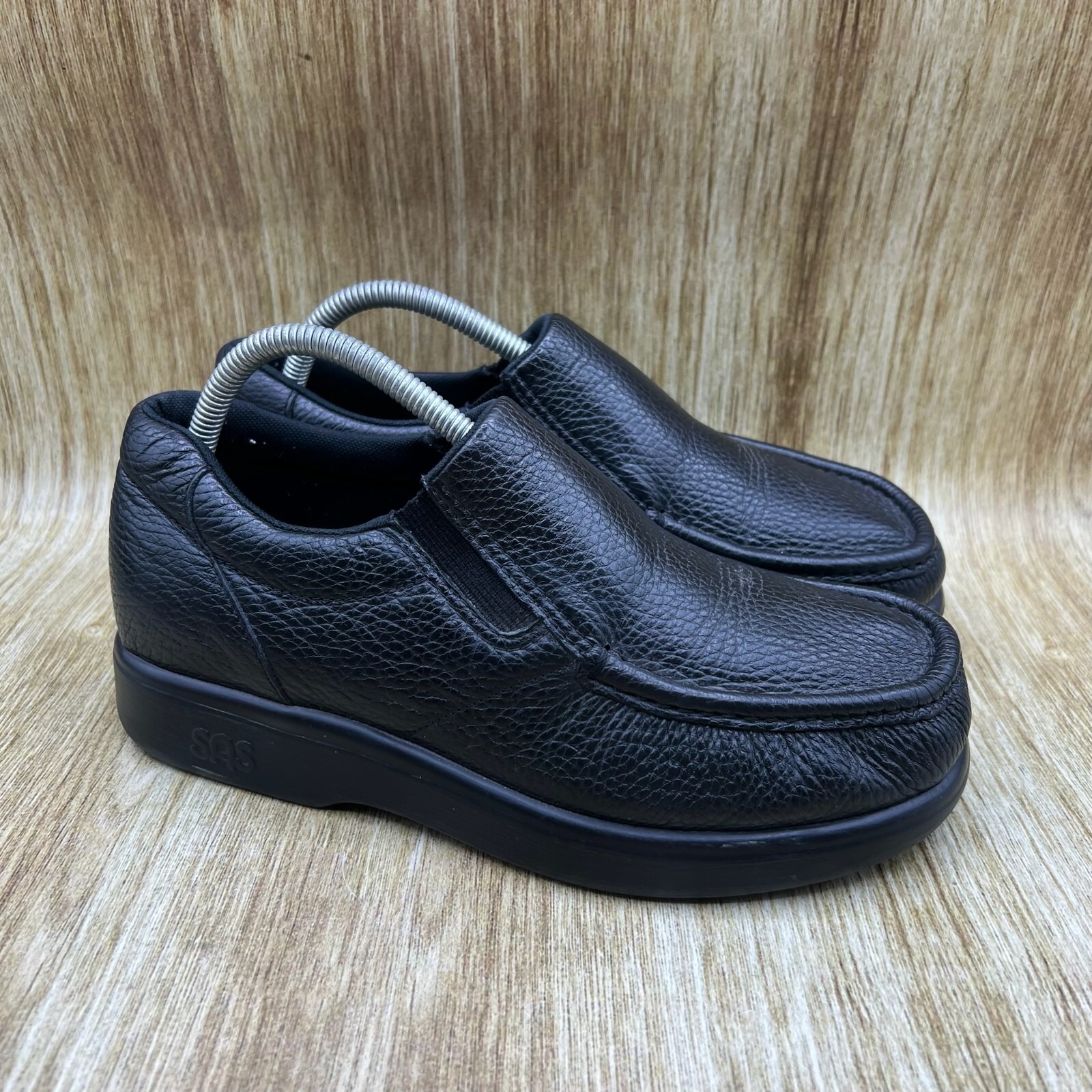 SAS Side Gore Men's Size 7.5 WW Black Leather Casual Comfort Shoes Sneakers