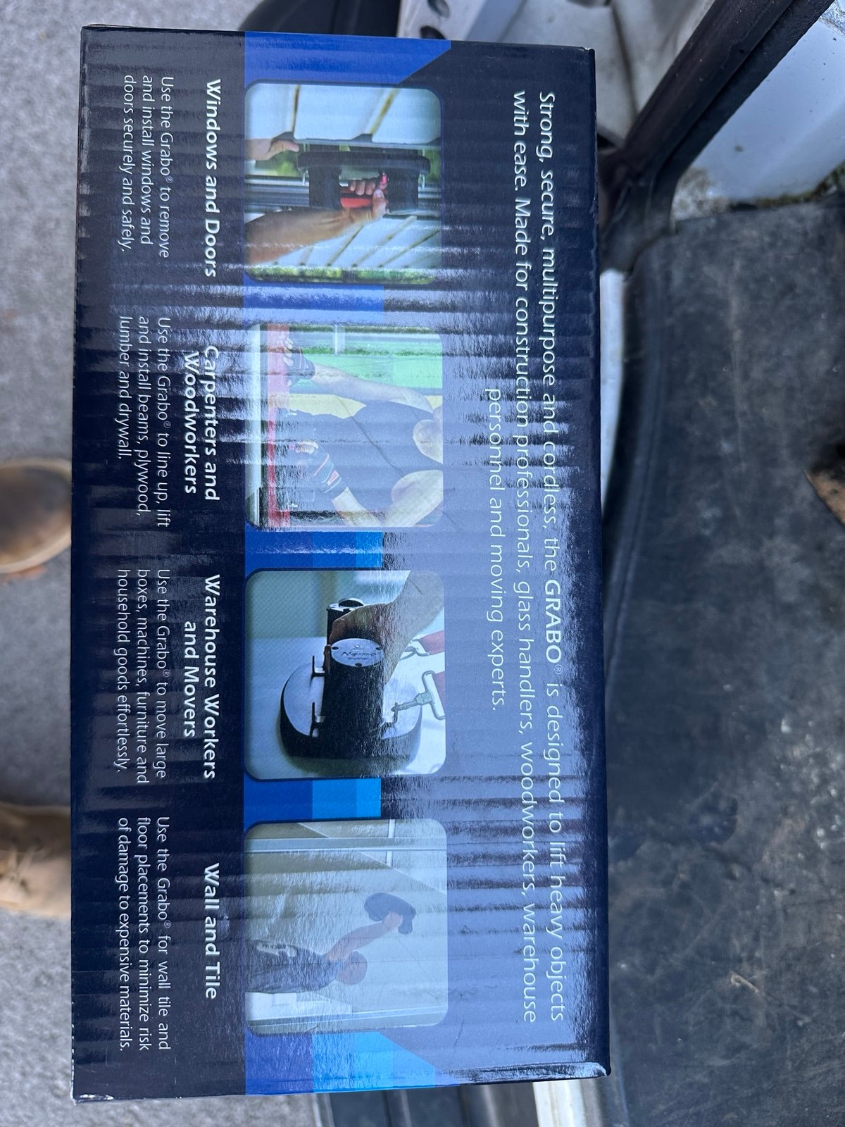 GRABO Cordless Powered Vacuum Suction Cup
Lifter with Battery 375-Ib Load Capaci