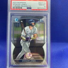 Bowman Chrome 2023 Spencer Jones Bowman Chrome Prospects 1st Bowman #BCP139 PSA