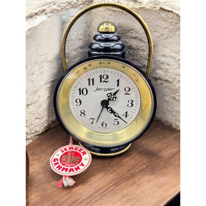 Vintage Jerger Desk Alarm Clock Tested Original Tag 1940's